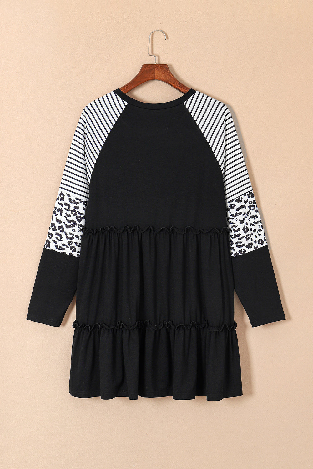 Women's Dress Featuring Striped Layered Plus Size