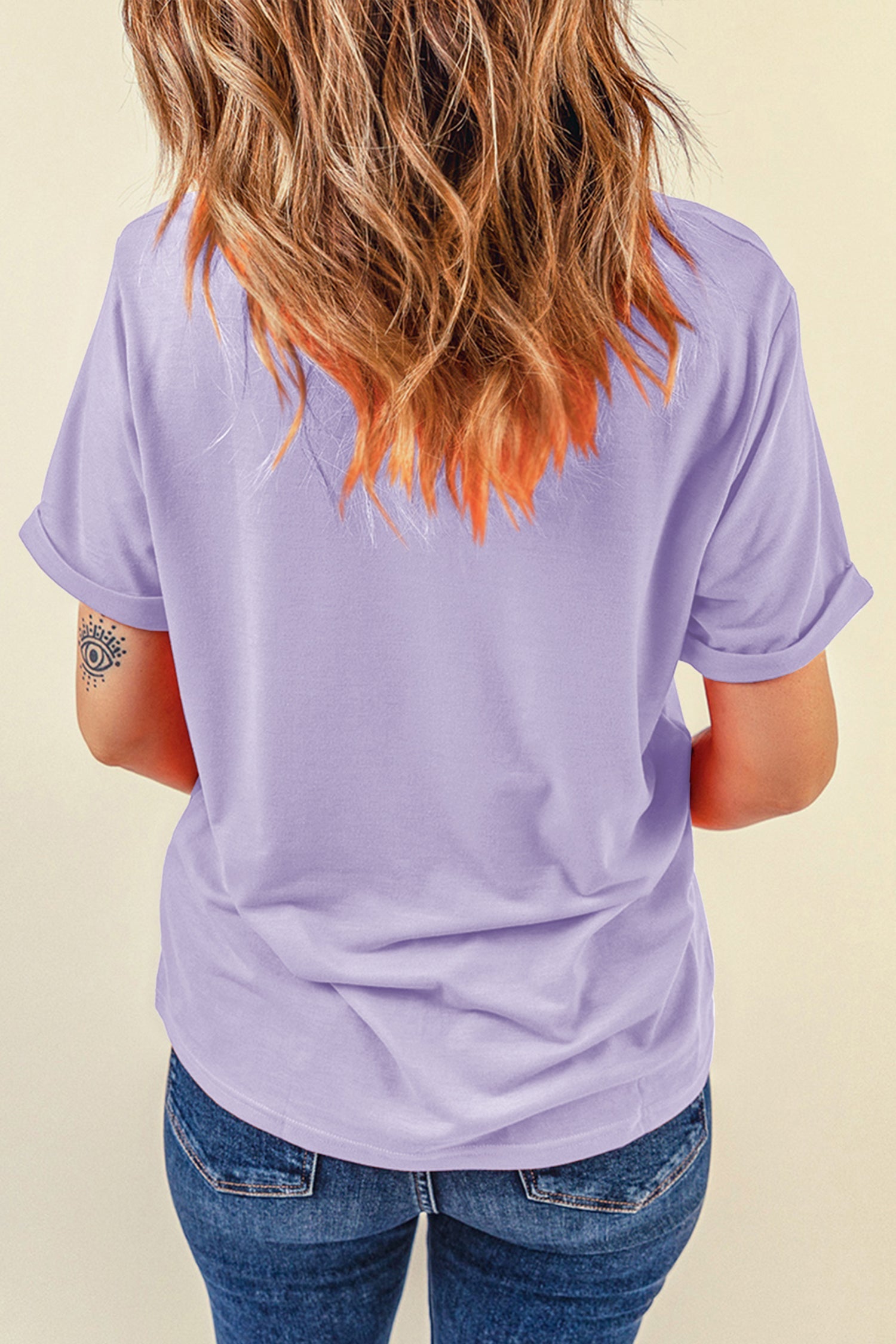 Everyday Timeless Purple Plain Crew-Neck Tee