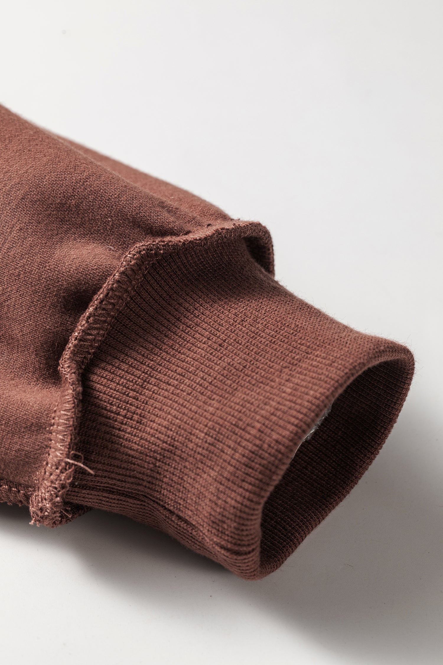 Coffee Reversible Oversize Drop-Shoulder Mock-Neck Sweatshirt