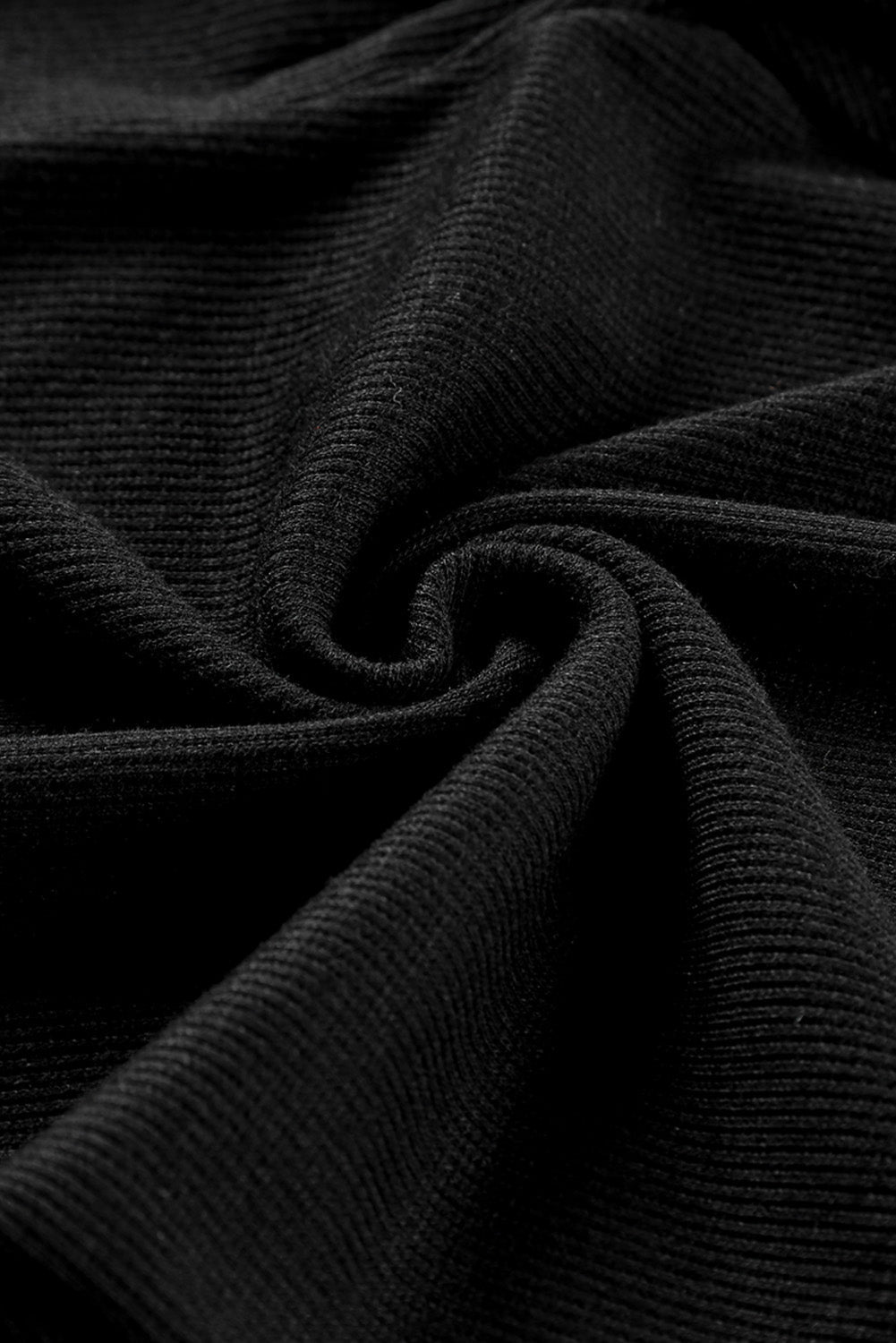 Women's Leggings with Rib-Knitted High-Rise Black Slit