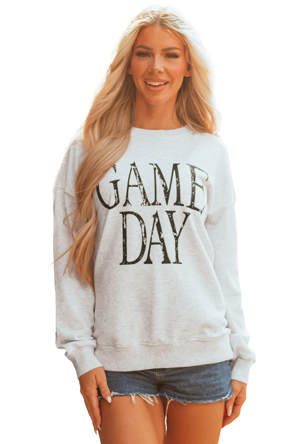 Washed GAME Retro GAME DAY Graphic Baggy Sweatshirt