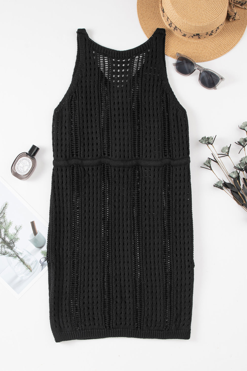 Women's Drawstring Featuring Sleeveless Beach Dress with