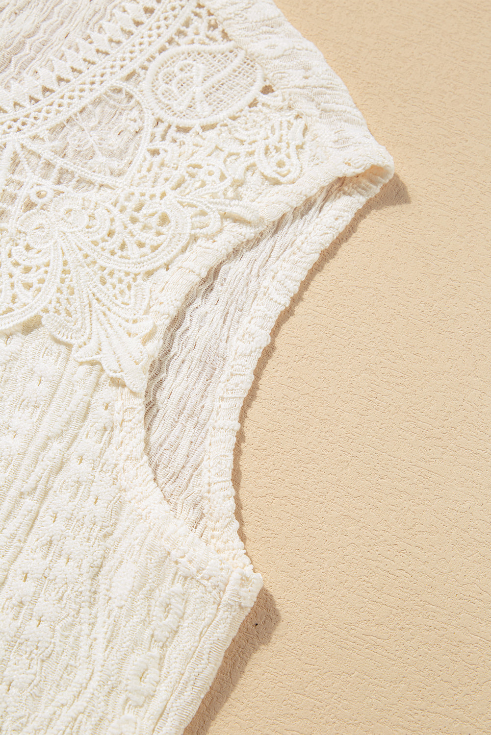 Women's Tank Top with Guipure Lace-Trimmed Crochet