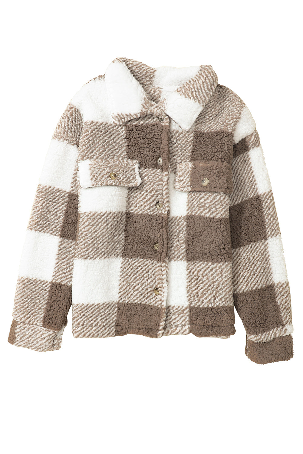 Women's Shacket with Plaid Button-Front Flap
