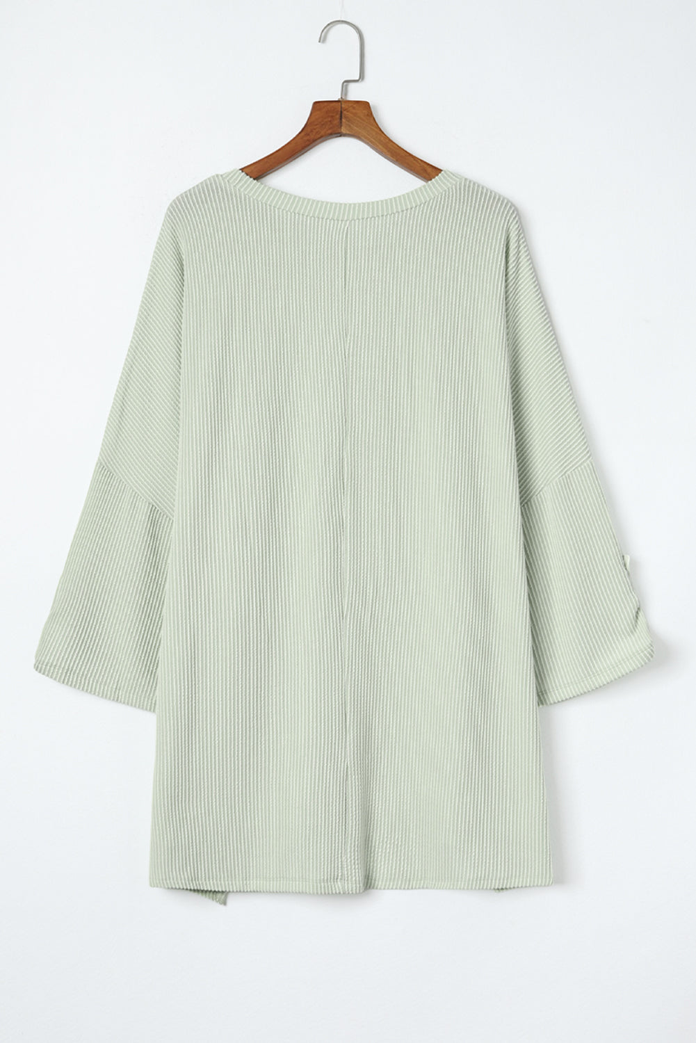 Women's Rib-Knitted Roll-tab Sleeve Oversize Top