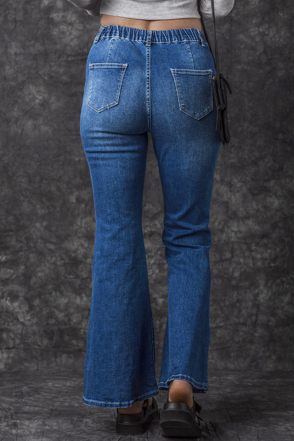 Women's Elastic High-Rise Flare Jeans
