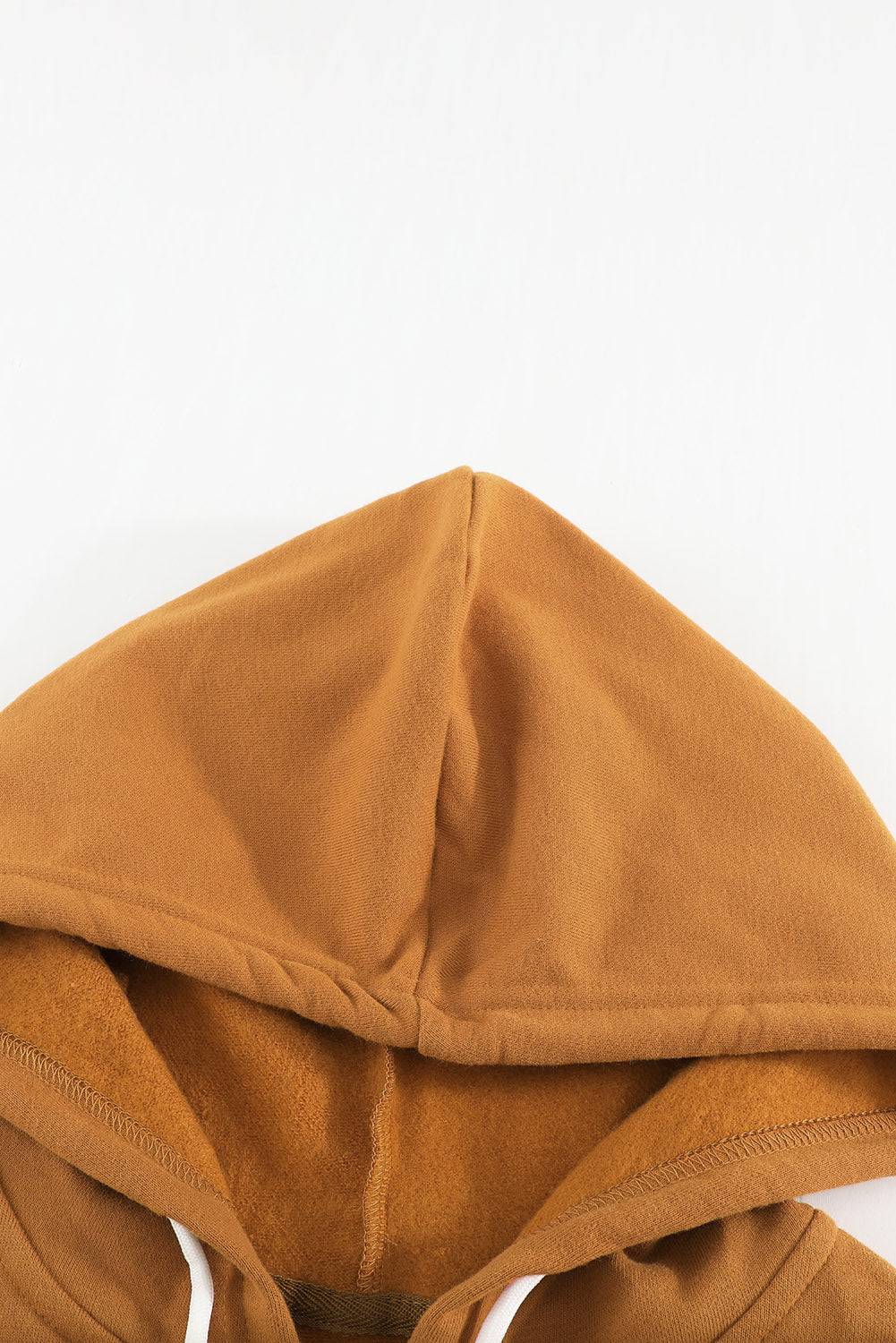 Women's Jacket with Zip-Front Pocket Drawcord Brown Hoodie