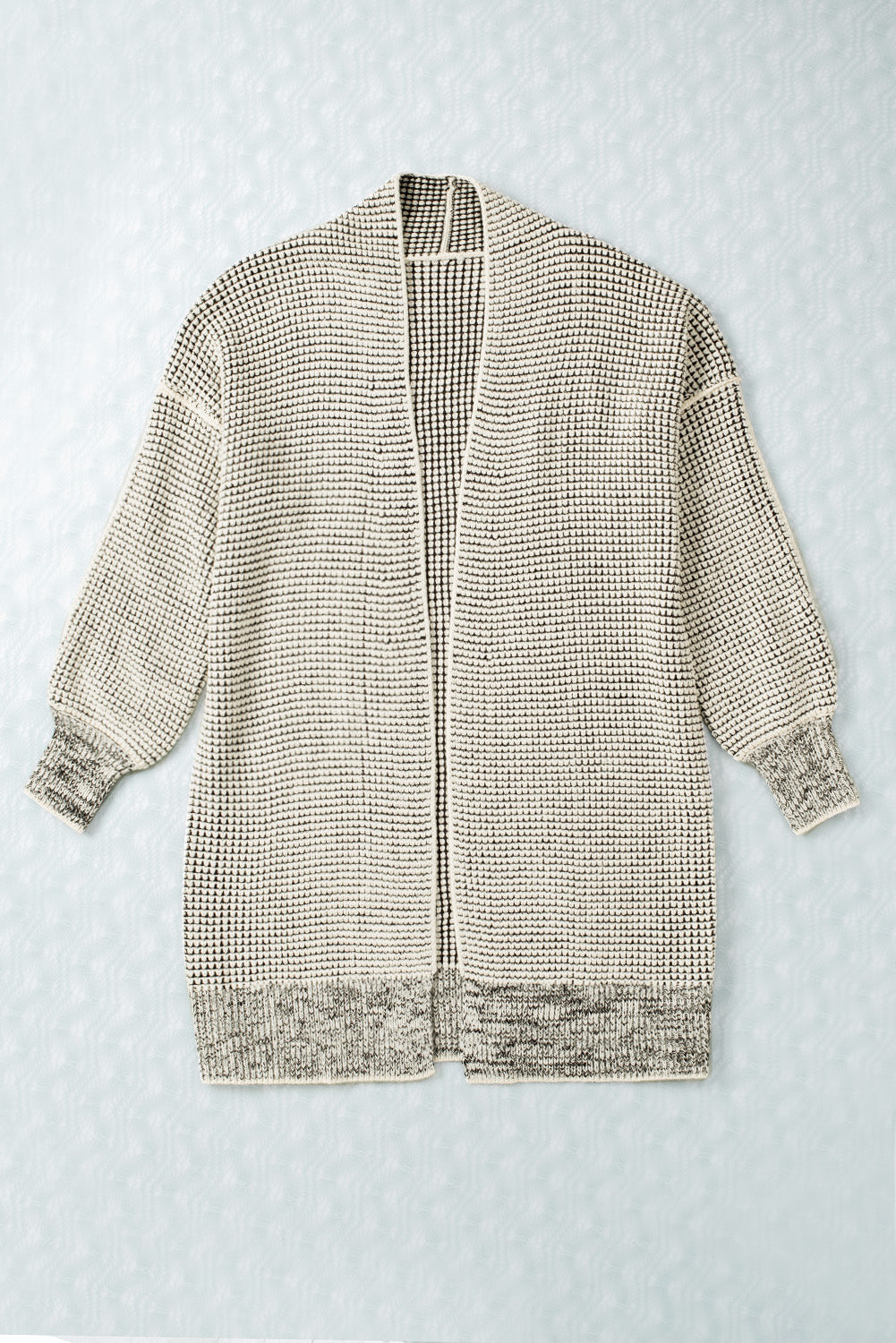 Cardigan for Women Plaid Knitted Long Open Front Apricot