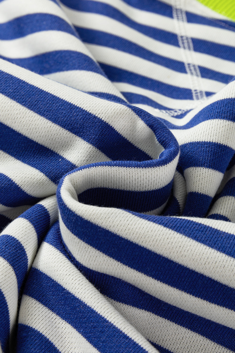 Striped Contrast Rib-Knit Trim Crossed Stitch Drop-Shoulder Sweatshirt Style