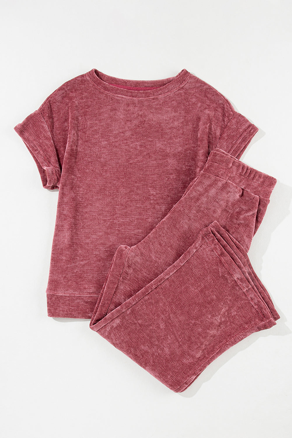 Pants Set for Women Mineral-Washed Cord Crop