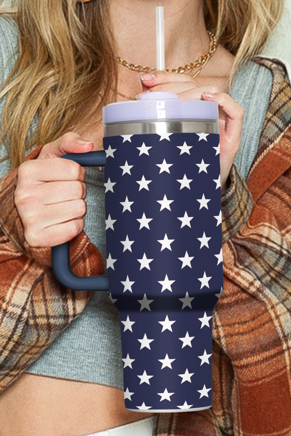 Printed Thermos Star Thermos Cup with Handle 40oz