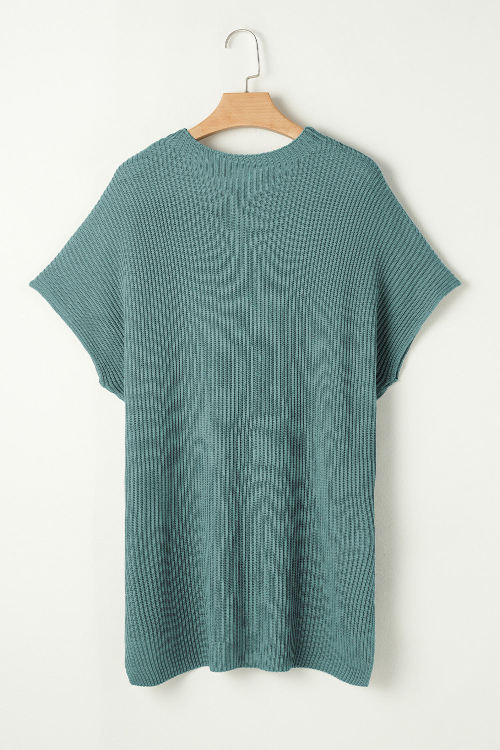 Slit Short-Sleeved Side Roomy Knit Top