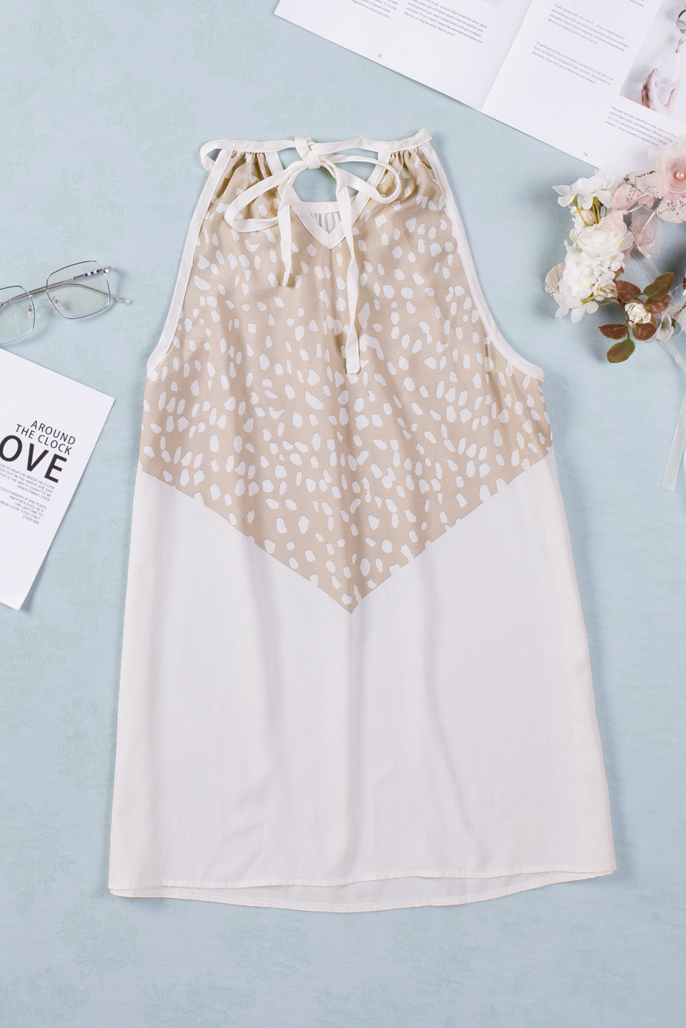 Women's Tank with Halter Spotted Splice