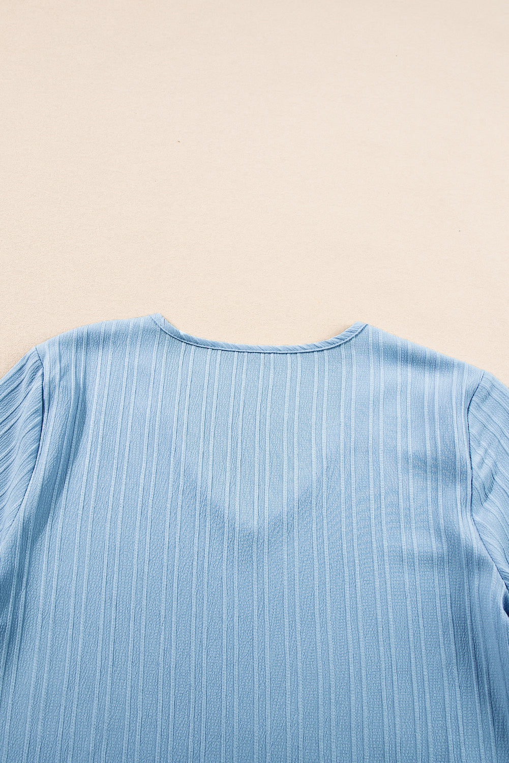 Top for Women Ruffle-Trimmed V Neck Textured