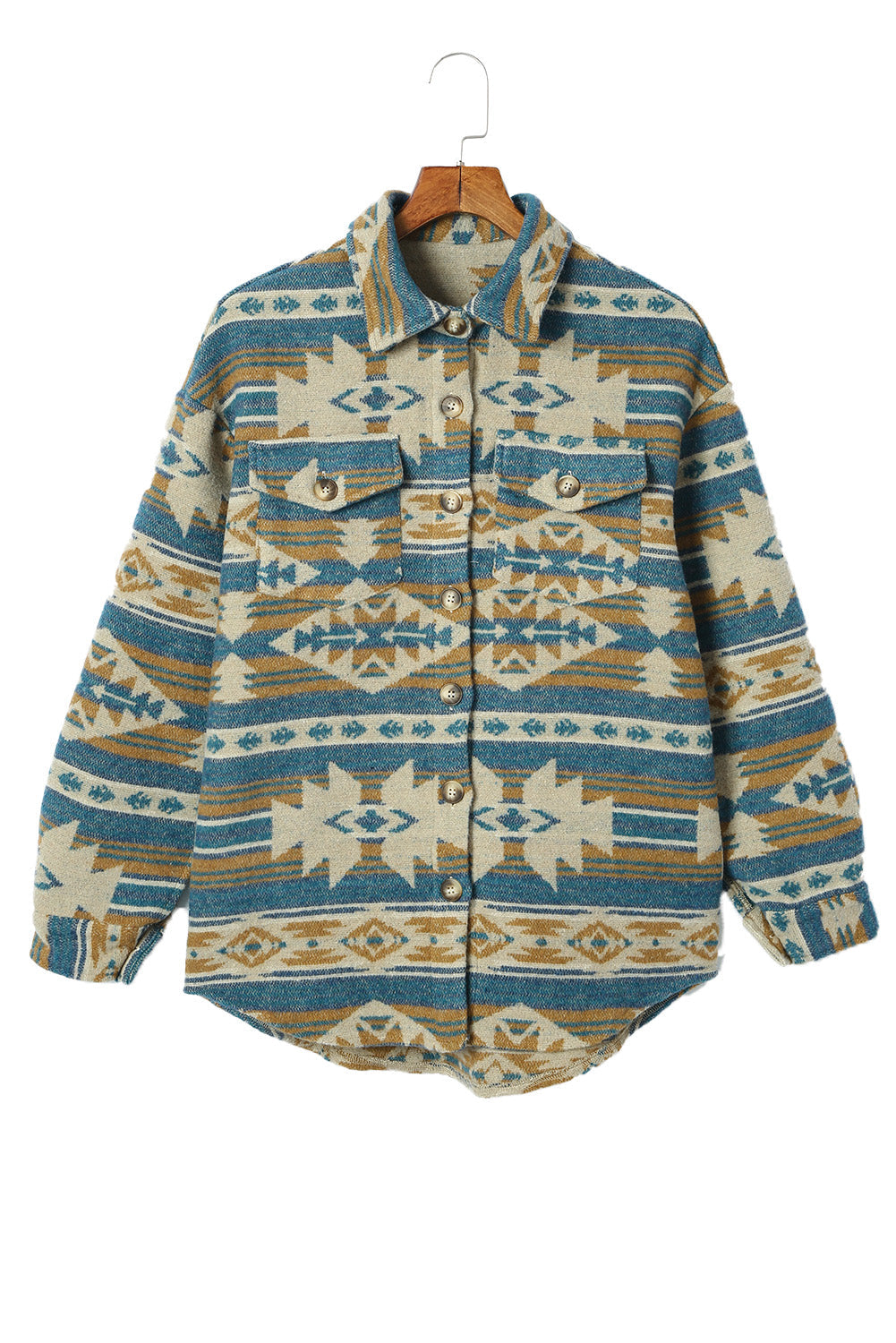 Women's Aztec-Pattern Button Shacket