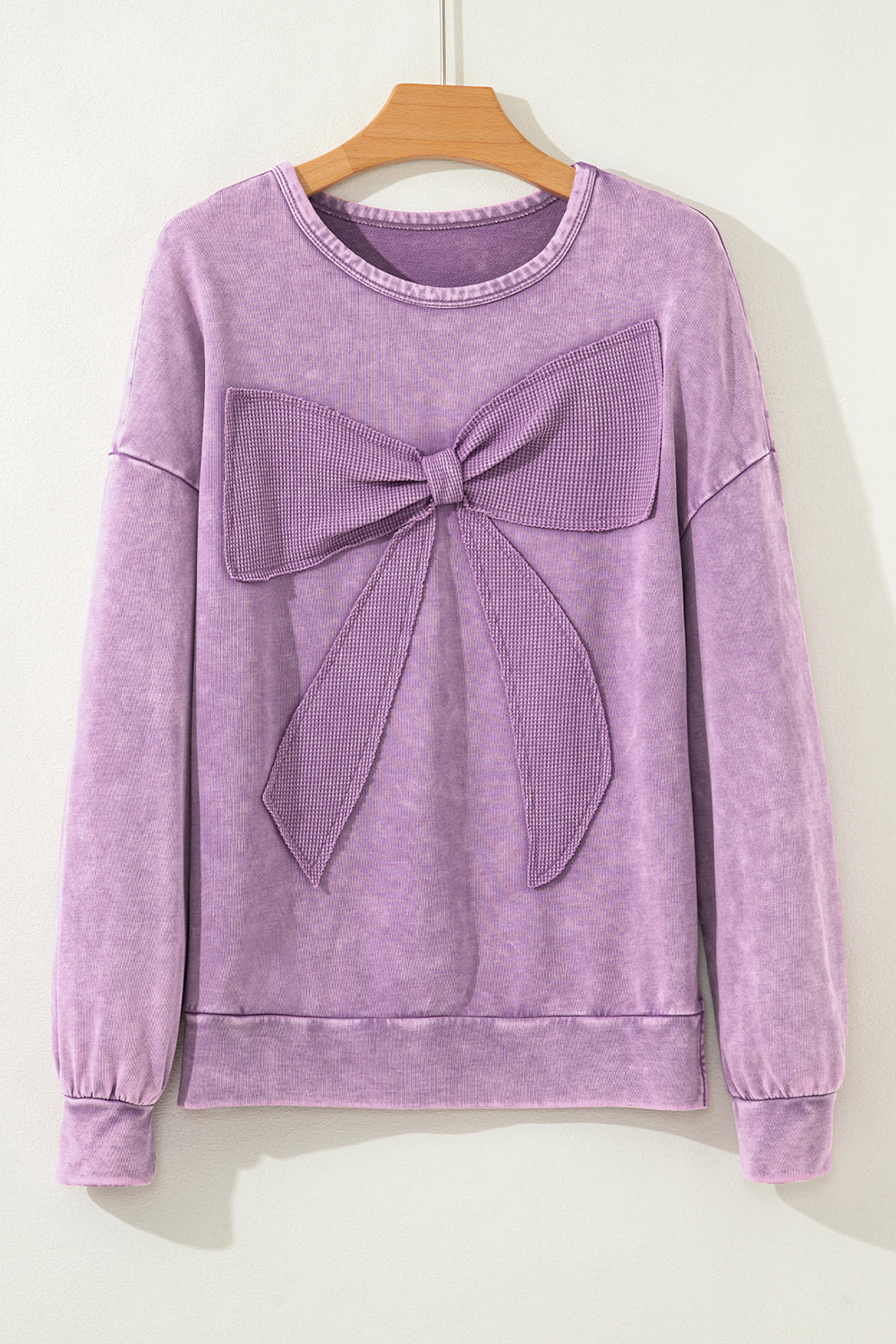 Mineral Bow Wash Big Patchwork Pullover Sweatshirt
