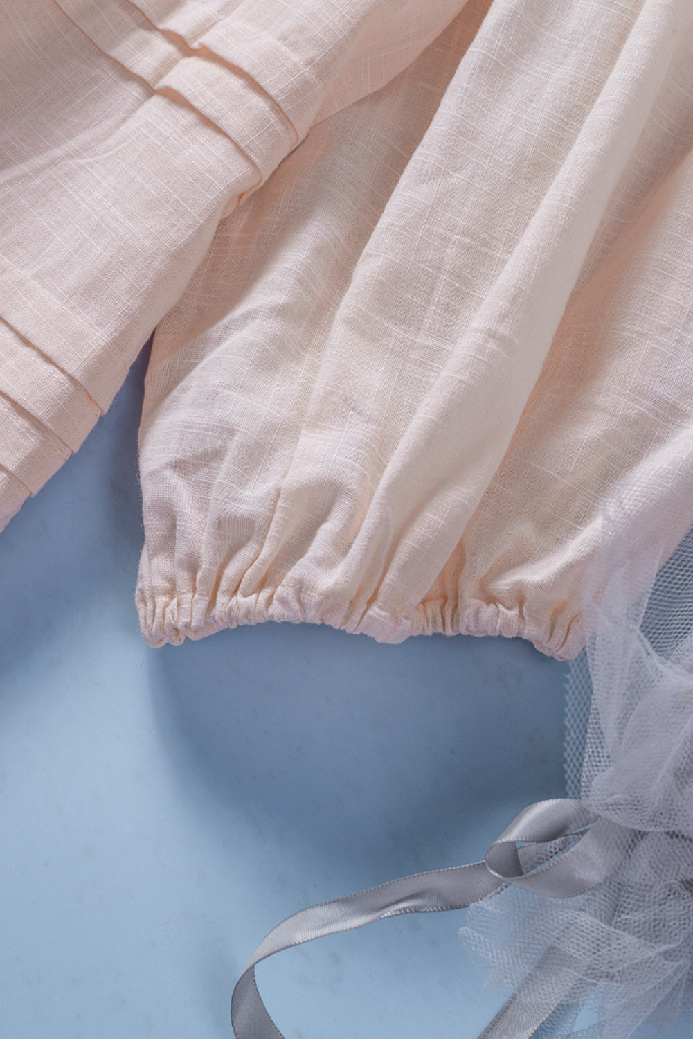 Women's Blouse Featuring Eyelet Babydoll Balloon Sleeve