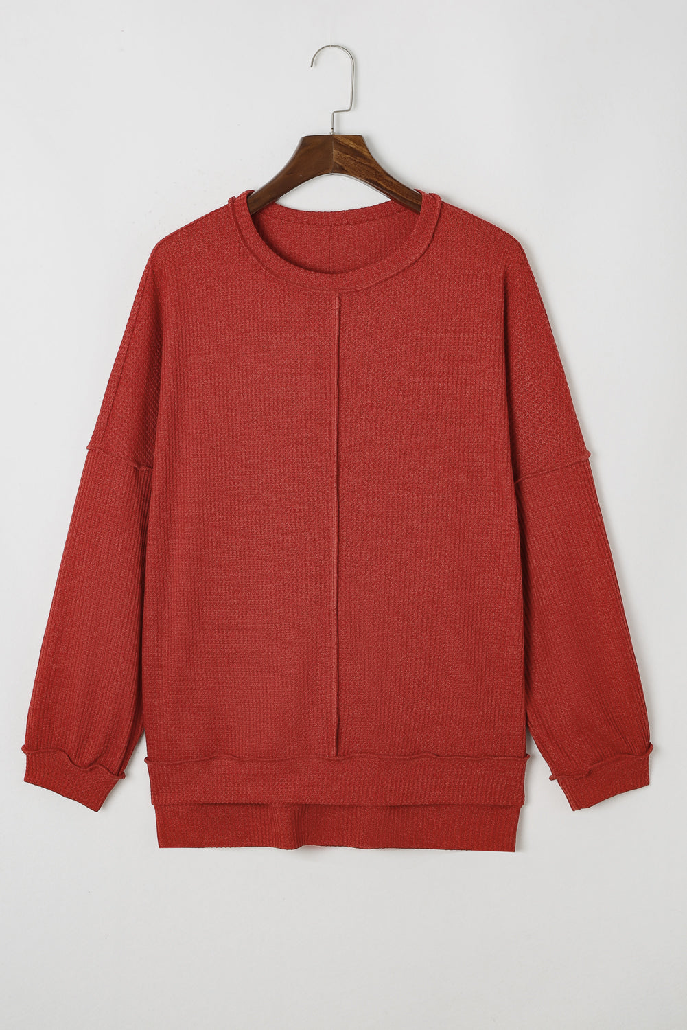 Top for Women Plus Size Waffle Knitted