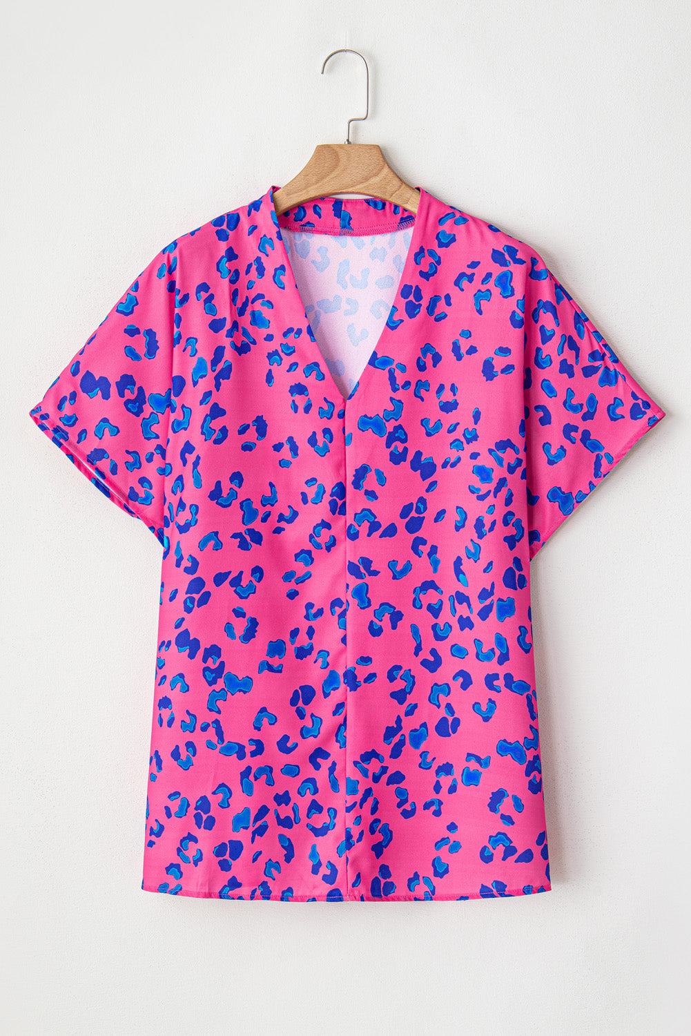 Women's Print Plus Size Contrast Leopard-Print Blouse