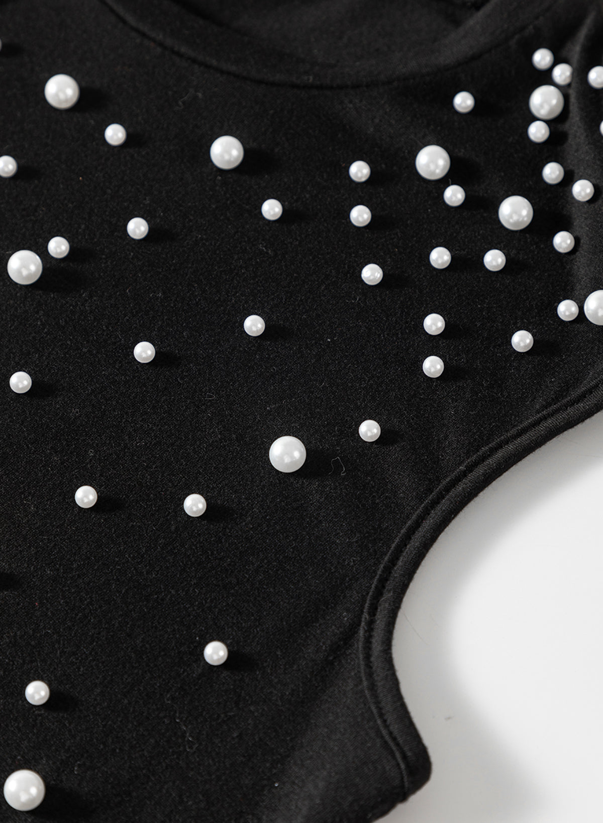 Women's Shoulder Pearls Beaded Tank Top