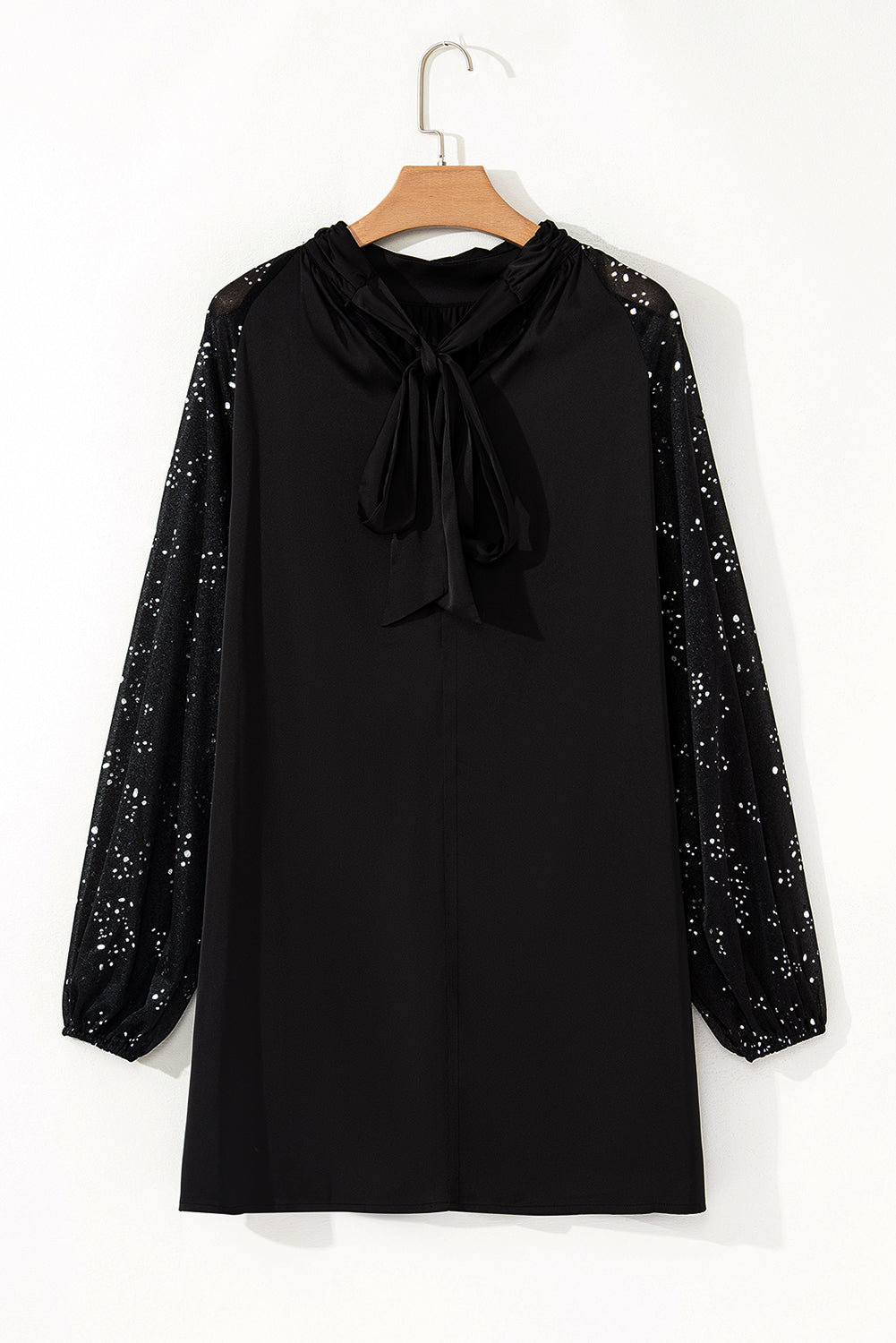 Mini Dress for Women Sparkling Mesh Sleeve