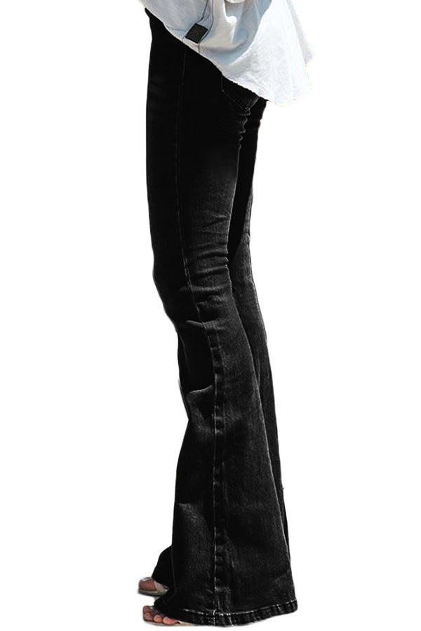 Jeans for Women Wash Vintage Black Wide-Leg
