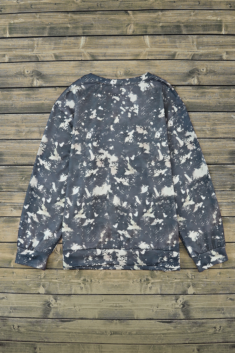 Women's Top with Dye Long-Sleeve Bleached Tie