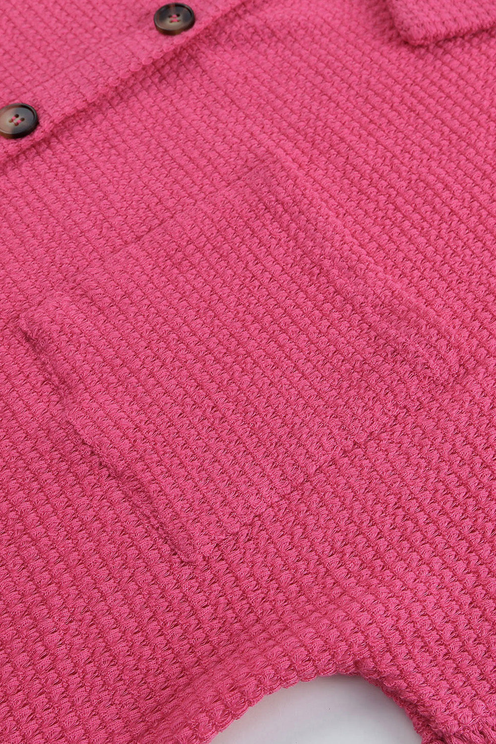 Women's Shirt Featuring Waffle Knitted Button Up Everyday