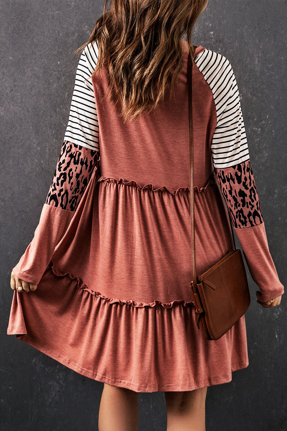 Women's Striped Long-Sleeve Mini Dress