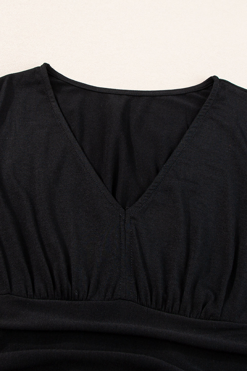 Women's Maxi Dress with Shirred High-Rise V Neck