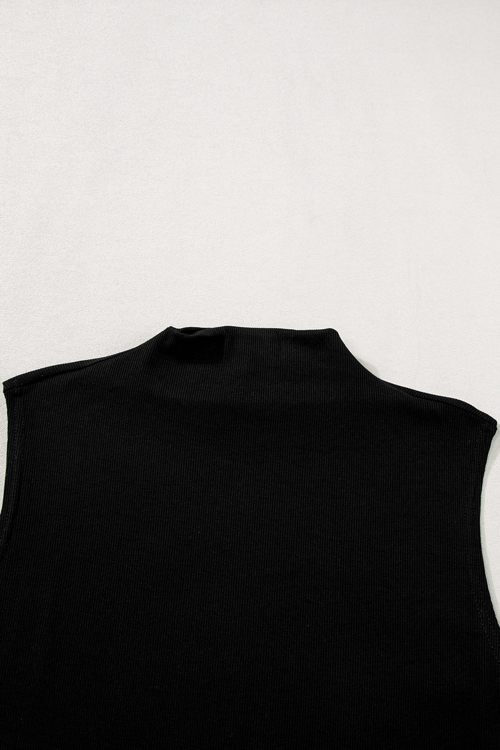 Women's Tank Top with Solid Mock Neck