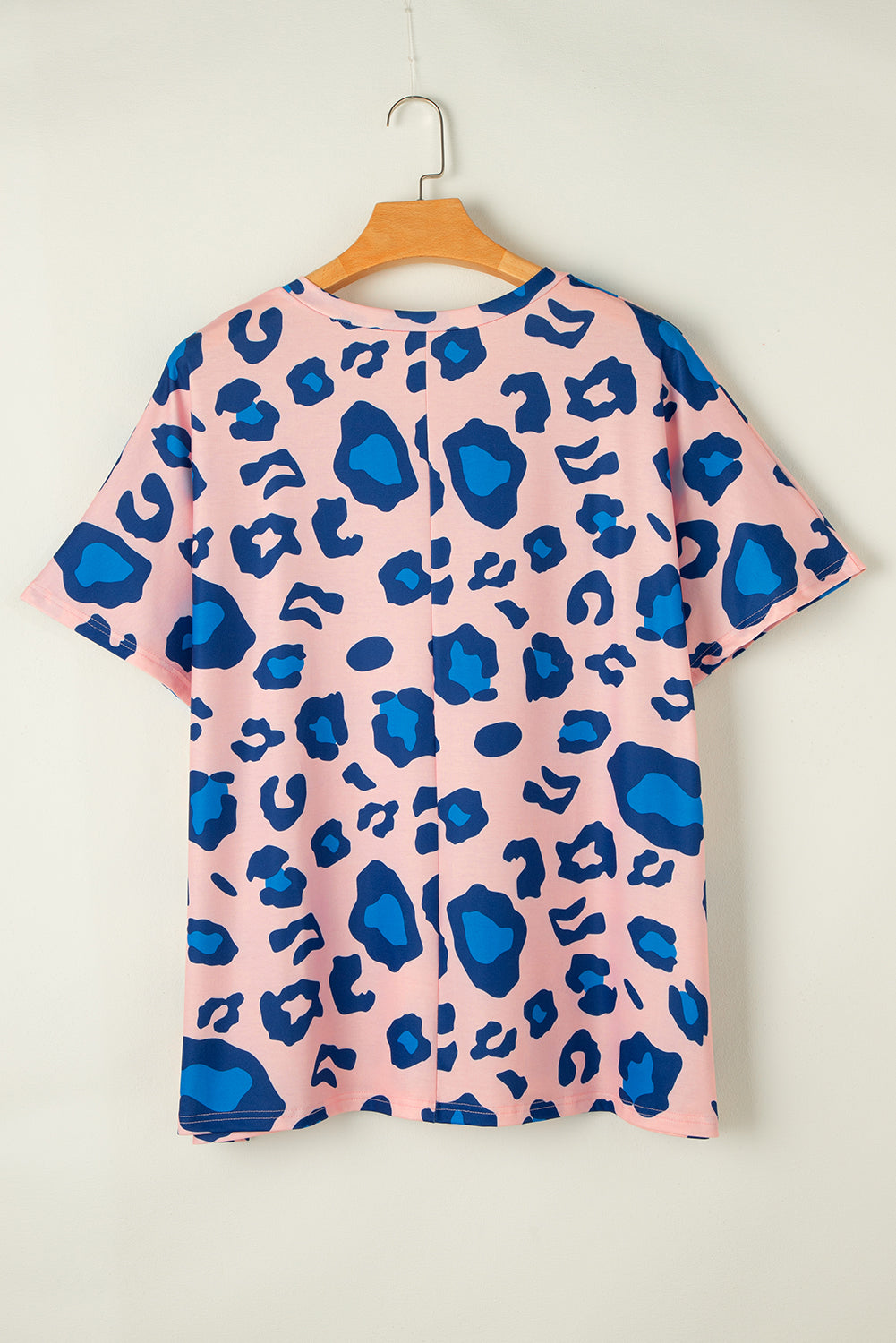 Women's V Neck Plus Size Leopard-Print Print Tee