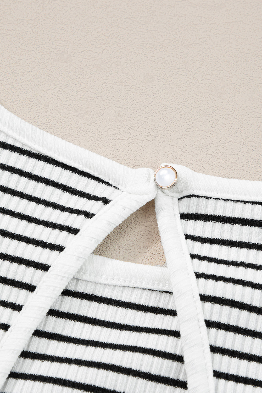Top for Women Knitted Sleeveless Striped Print Rib-Knitted