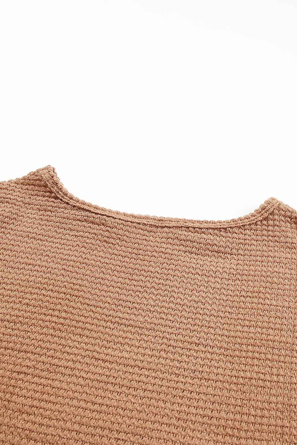Top for Women Long-Sleeve Waffle Dropped-Shoulder
