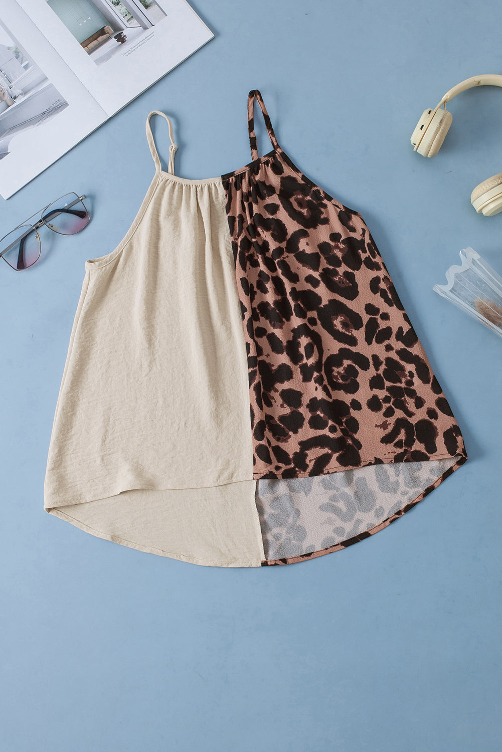 Women's Patchwork Spaghetti Strap Tank Top