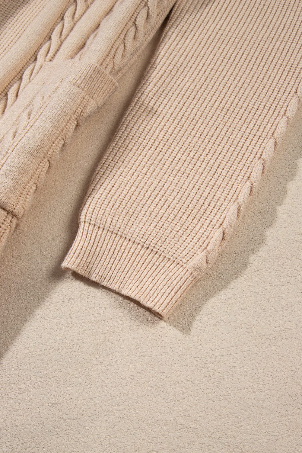 Cable Oversize Chunky Knit Open-Front Midi-length Cardigan