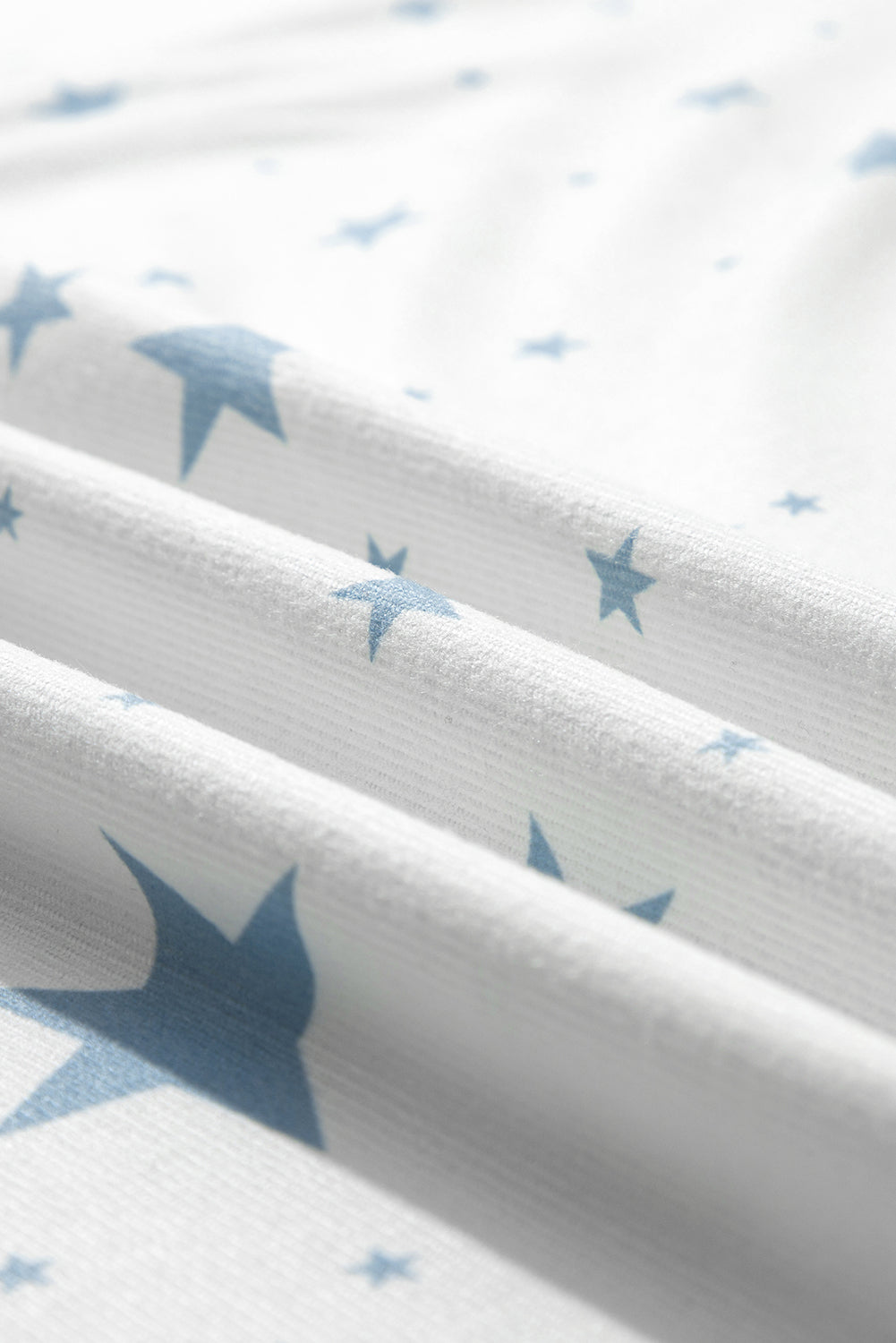 Stars Print Drop-Shoulder Roomy T Shirt with Slits
