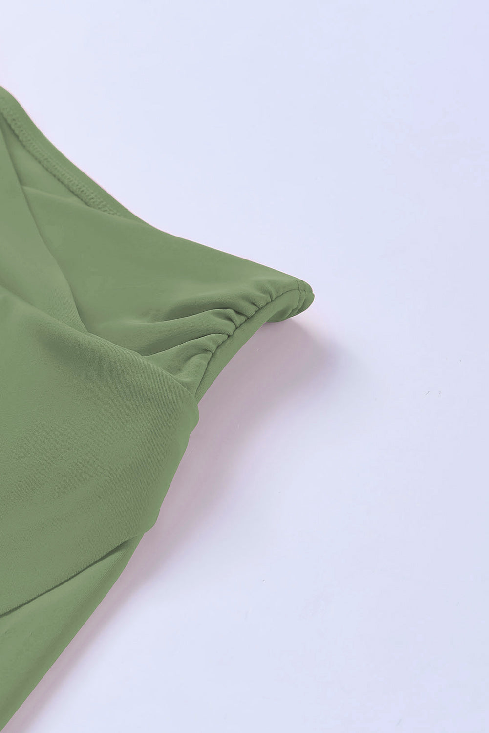 Criss Cross Waist Flared Swim Skirt in Green