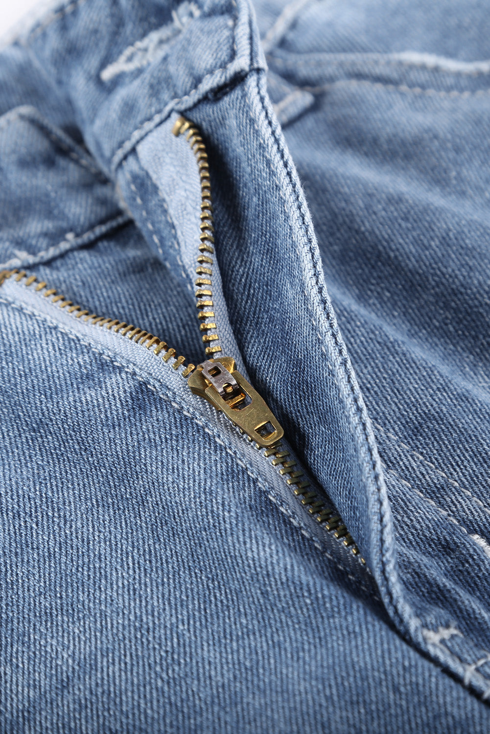 Women's Shorts with Distressed Ripped Rolled Hem Denim
