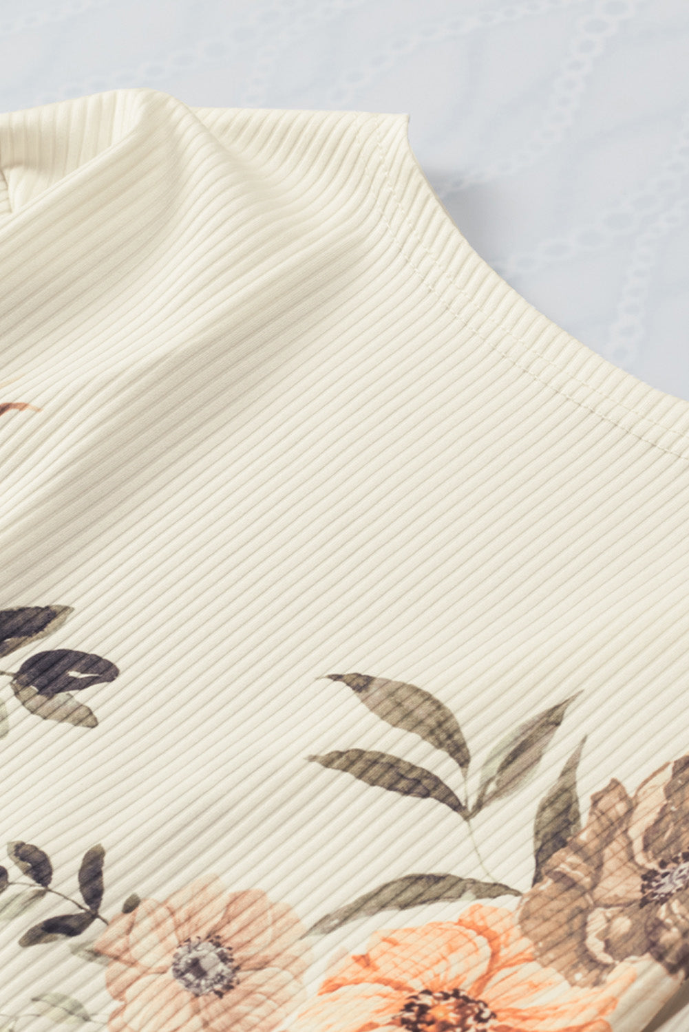 Women's Floral-Print Rib-Knitted Knitted Slim Fit Cardigan