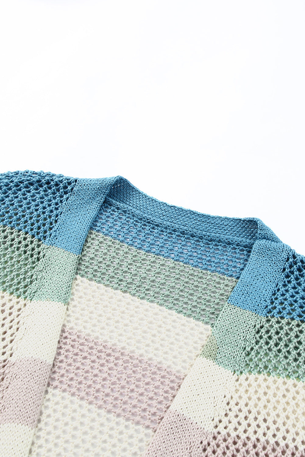 Women's Striped Hollowed Knit Cardigan