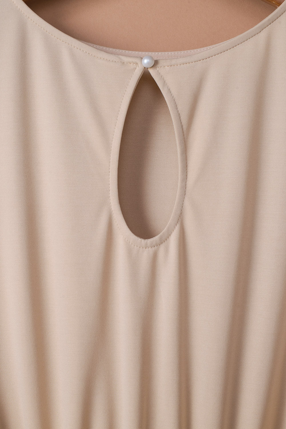 Women's Leg Jumpsuit Featuring Waist Tie Wide Apricot Bracelet-Length Sleeve