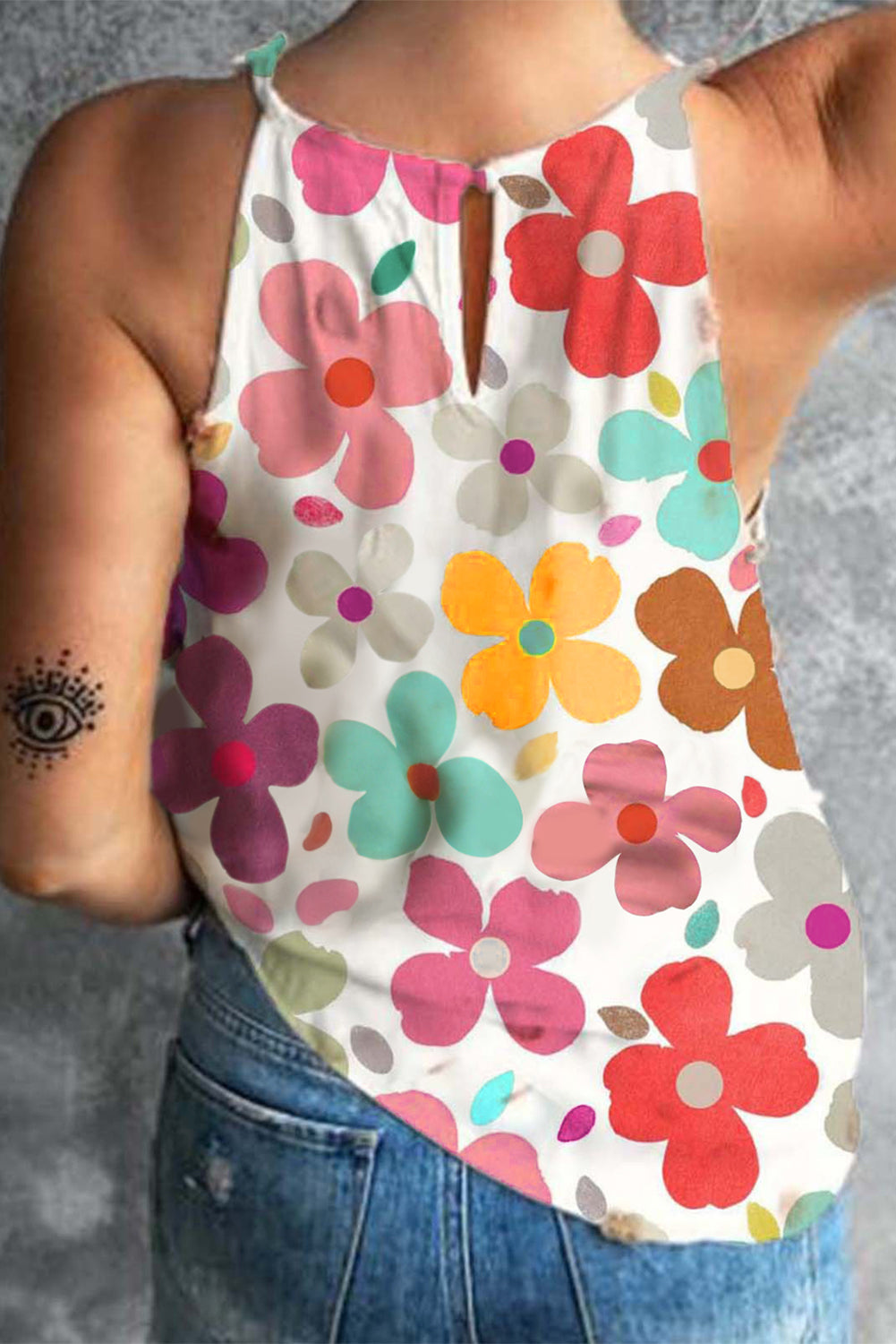 Women's Vest with Cute Floral-Print Print