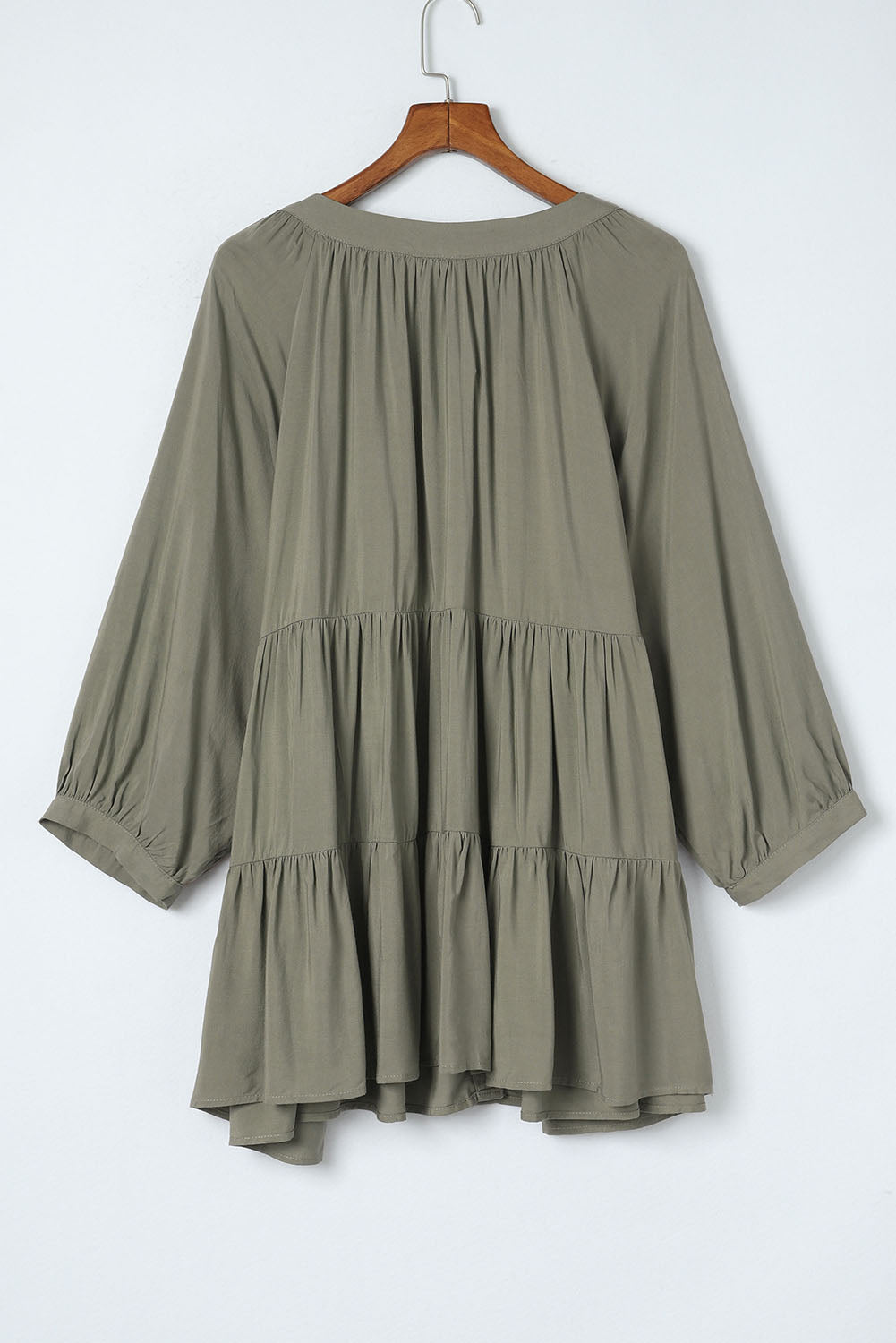 Women's Shirt Featuring Ruffle-Trimmed Layered Plus Size