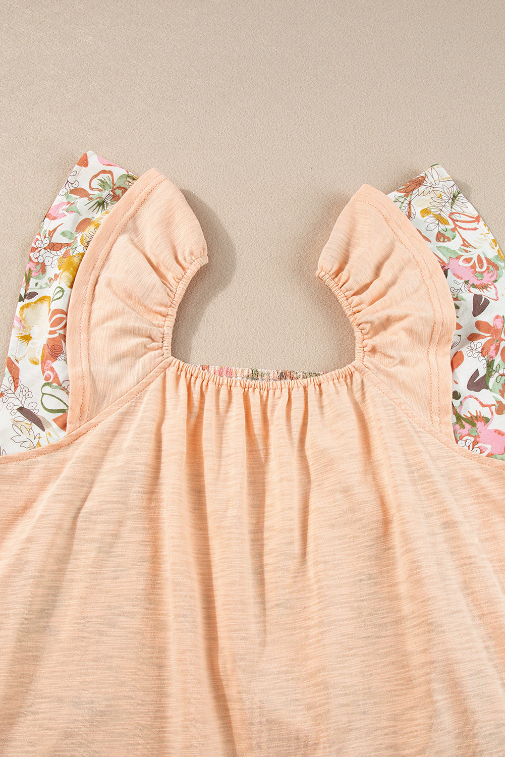 Blouse for Women Floral-Print Ruffle-Trimmed Sleeve