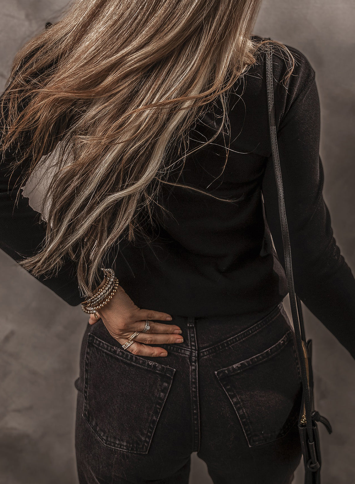 Women's Top Featuring Long-Sleeve Rib-Knitted Button-Front