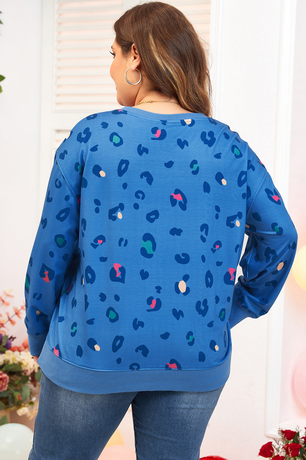 Women's Rib-Knitted Edge Pullover Sweatshirt
