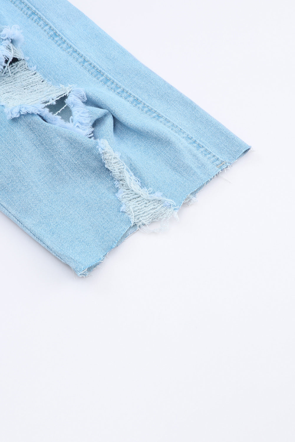Women's Overalls Featuring Constructed Bib Pocket Distressed Denim