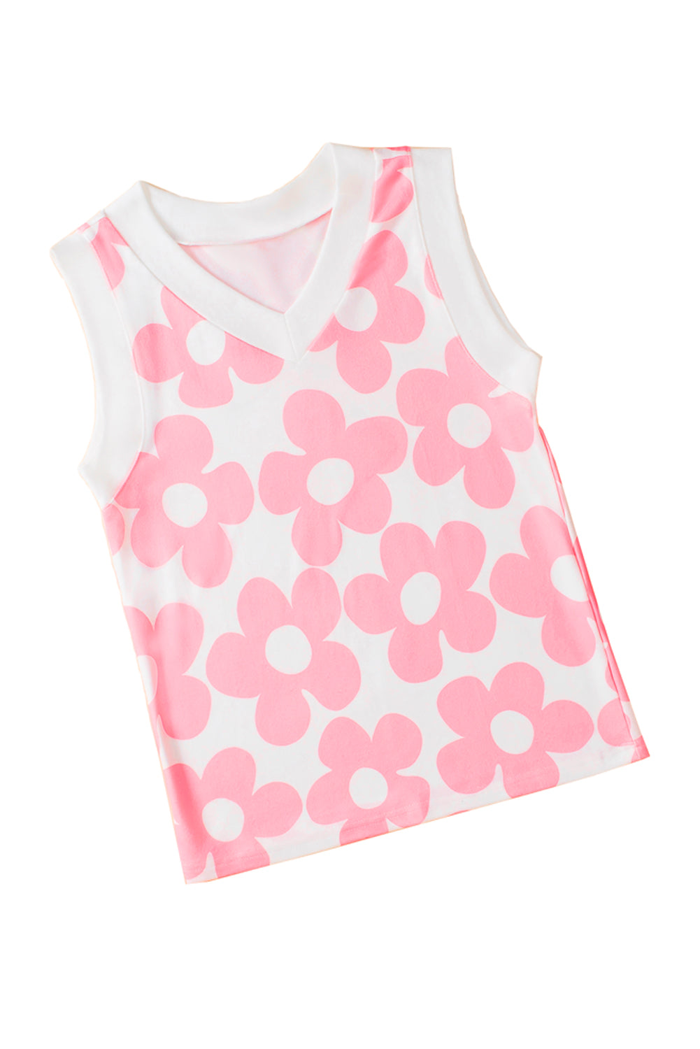 Women's Tank Top Featuring V Neck Cute Flower Knitted