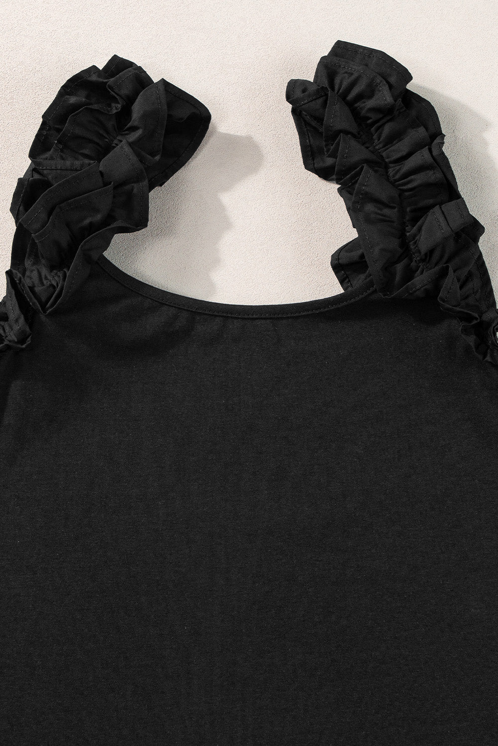 Women's Tank Top Featuring Ruffle-Trimmed Straps Slim